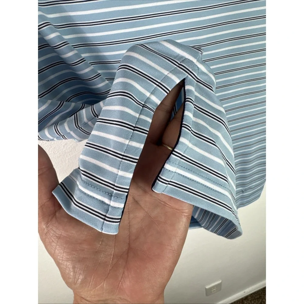 RLX Ralph Lauren Golf‎ Men's S New Polo Shirt SS Blue Striped Wicking